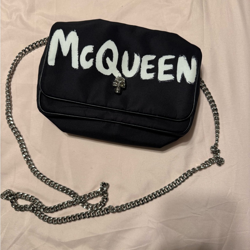 Alexander McQueen crossbody bag….black with white lettering